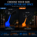 🔥  🐉| 3D Fire-Breathing Dragon LED Display – Fantasy Bookshelf Decor with Glowing Flame