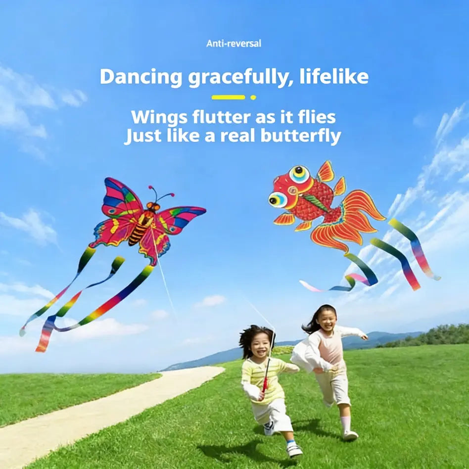 Simgoing 6 Pcs Mini Fishing Rod Kite for Kids Ages 4-12 - 12 Inch Portable Handle Kites with 30m String, Easy to Fly for Spring Outdoor Beach, Family Reunion, Team Building Activities, Picnic, Camping