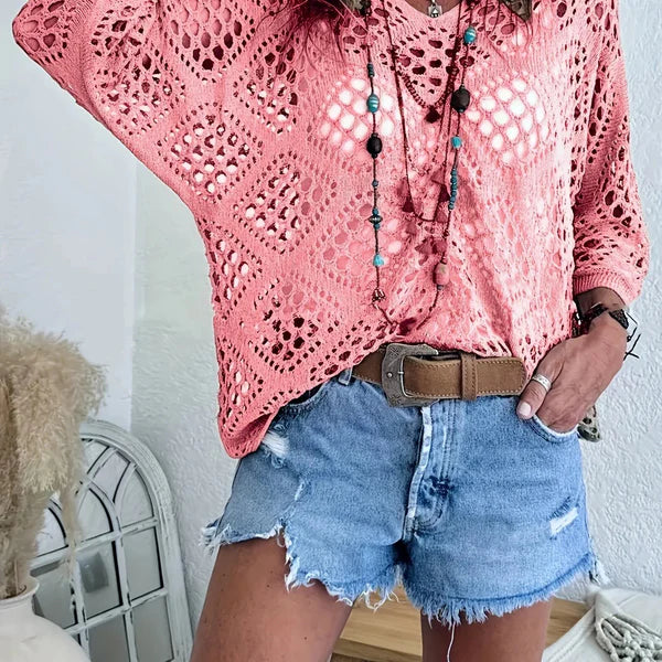 Women's Bohemian V-Neck Crochet Top - product image 11