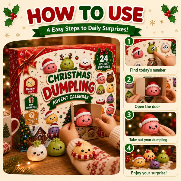 2026 Dumpling Squishy Advent Calendar – 24 Days of Christmas Surprises