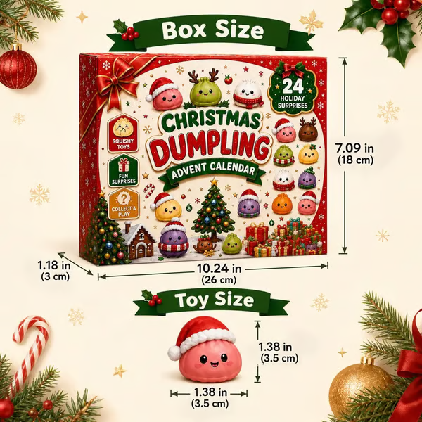 2026 Dumpling Squishy Advent Calendar – 24 Days of Christmas Surprises