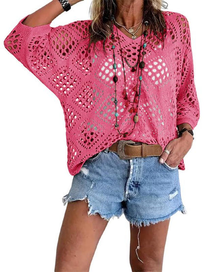 Women's Bohemian V-Neck Crochet Top - product image 5