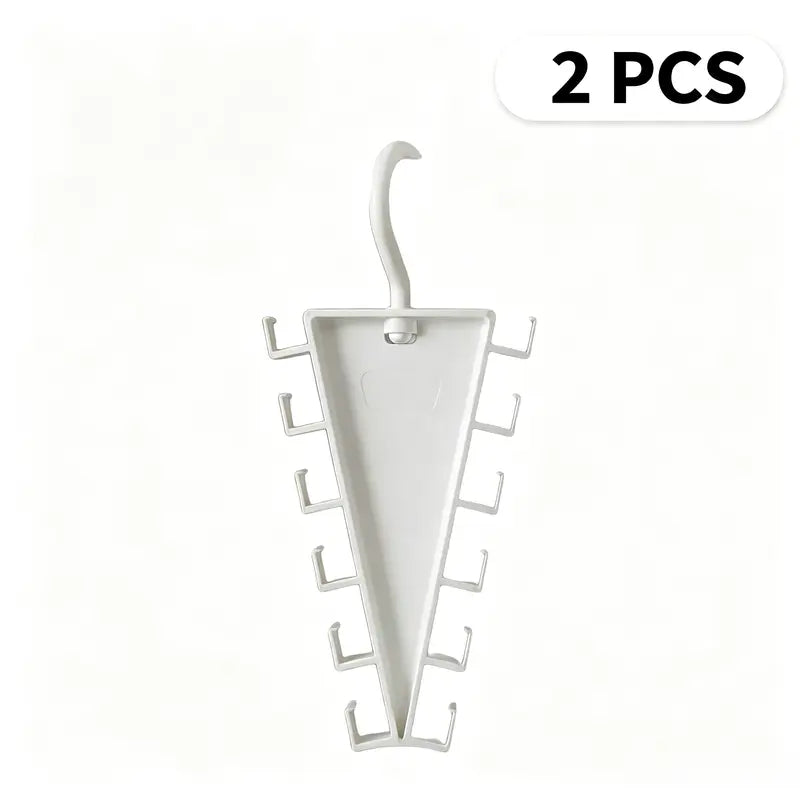 360° Rotatable V-Shaped Closet Organizer Hanger, Double-Sided Space-Saving Rack with 12 Hooks