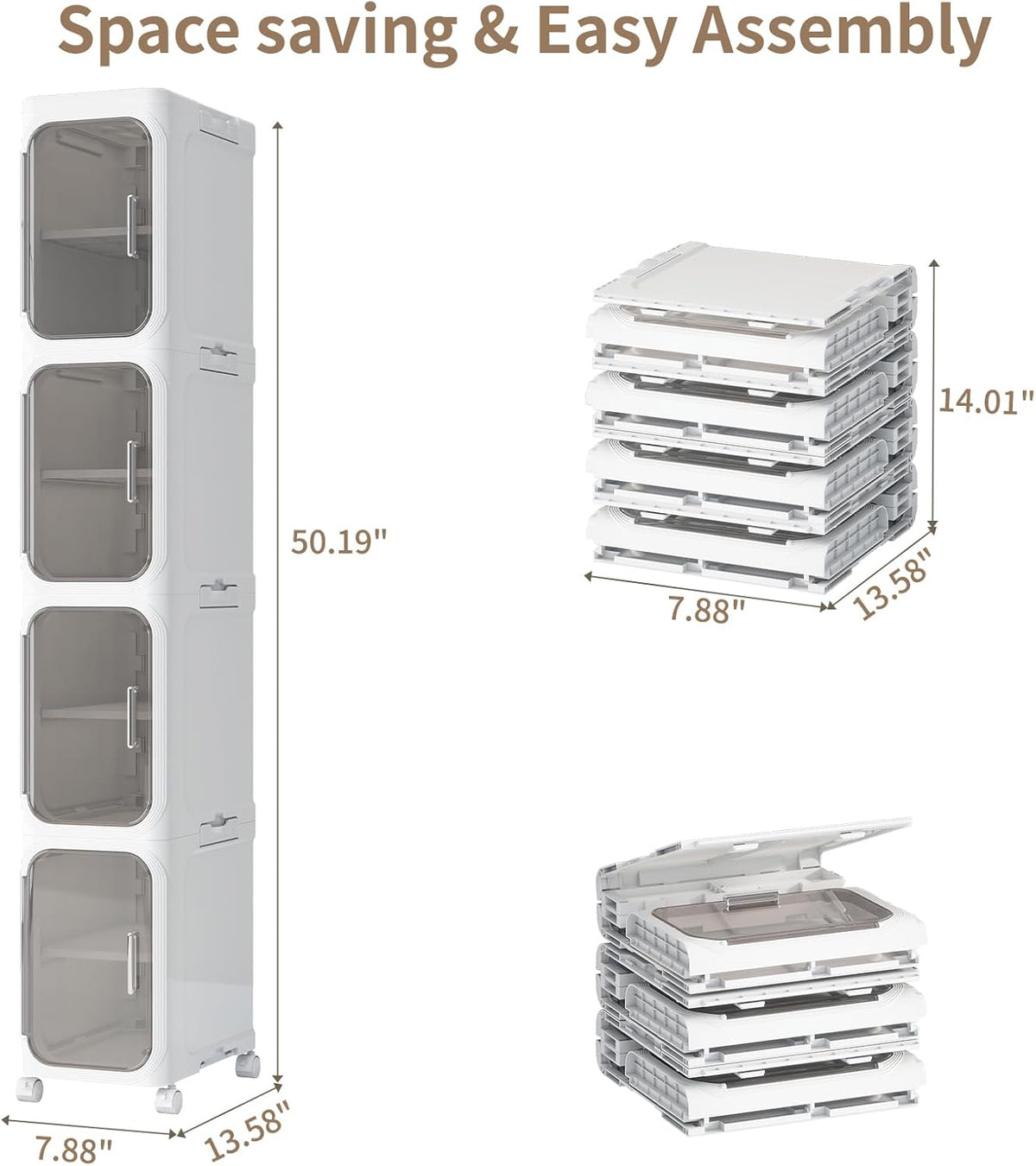 Maximize Your Small Spaces With This Foldable Four Tier Narrow Cabinet