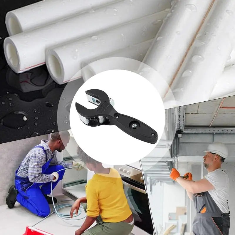 Ratchet Pipe Cutter, 1-Handed Grip Pipe Cutter for 5/16"-1-1/8" Steel/Copper/Alum Pipes, Metal Cutting Tool
