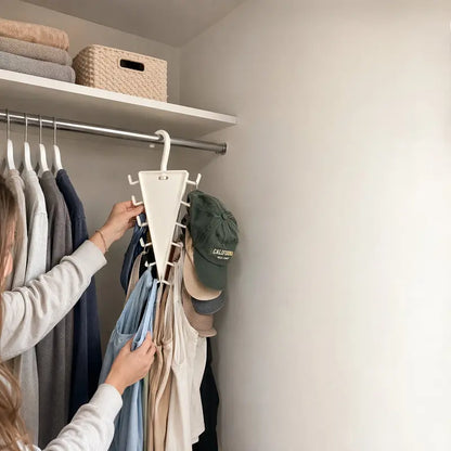 360° Rotatable V-Shaped Closet Organizer Hanger, Double-Sided Space-Saving Rack with 12 Hooks