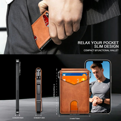 Internal money clip for folded cash