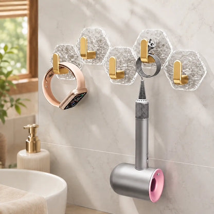 10 Pieces Adhesive Wall Hook Crystals Clear Without Nails Required Accessory for Towels Robes Kitchenwares Daily Use Acrylic Adhesive Wardrobes Hook