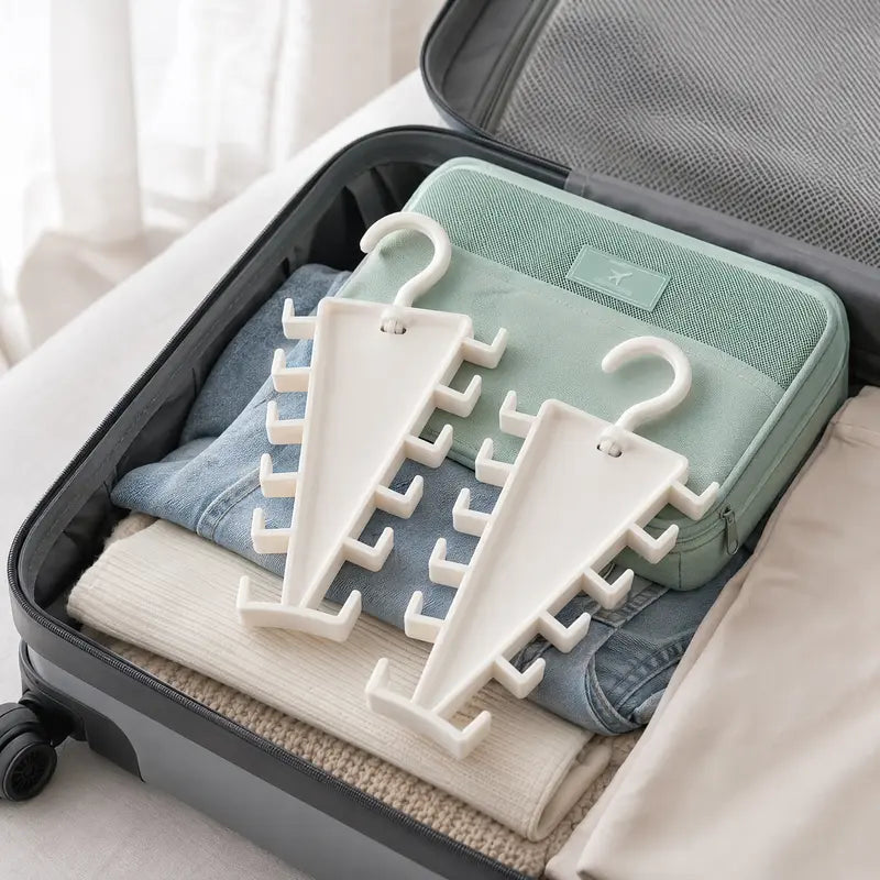 360° Rotatable V-Shaped Closet Organizer Hanger, Double-Sided Space-Saving Rack with 12 Hooks