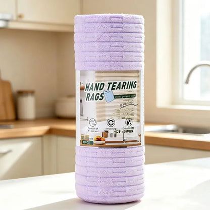 20-Piece Reusable Tear-Away Microfiber Cleaning Cloth Roll