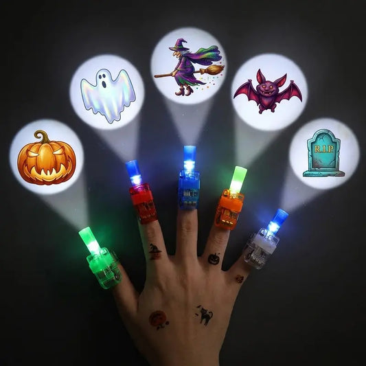 36Pcs Halloween LED Finger Lights, Colorful Glow Toys with 12 Patterns, Kids Party Favors & Trick or Treat Goody Bag Fillers