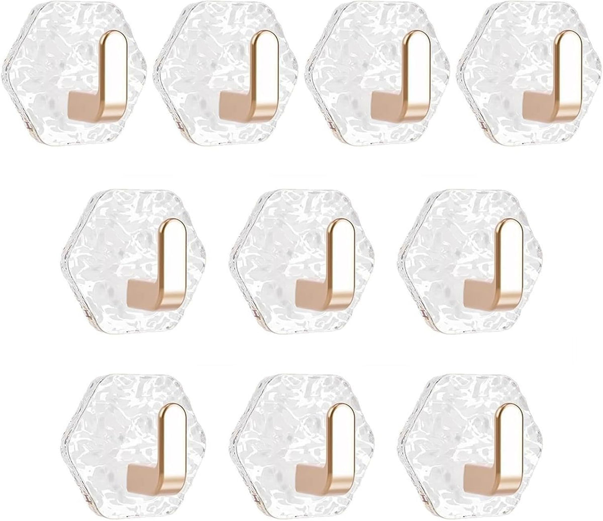 10 Pieces Adhesive Wall Hook Crystals Clear Without Nails Required Accessory for Towels Robes Kitchenwares Daily Use Acrylic Adhesive Wardrobes Hook