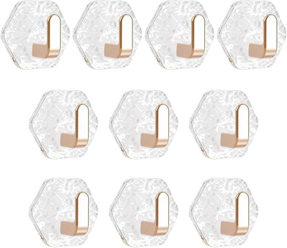 10 Pieces Adhesive Wall Hook Crystals Clear Without Nails Required Accessory for Towels Robes Kitchenwares Daily Use Acrylic Adhesive Wardrobes Hook