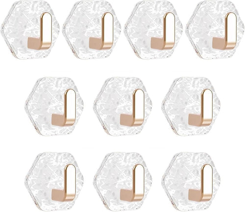 10 Pieces Adhesive Wall Hook Crystals Clear Without Nails Required Accessory for Towels Robes Kitchenwares Daily Use Acrylic Adhesive Wardrobes Hook