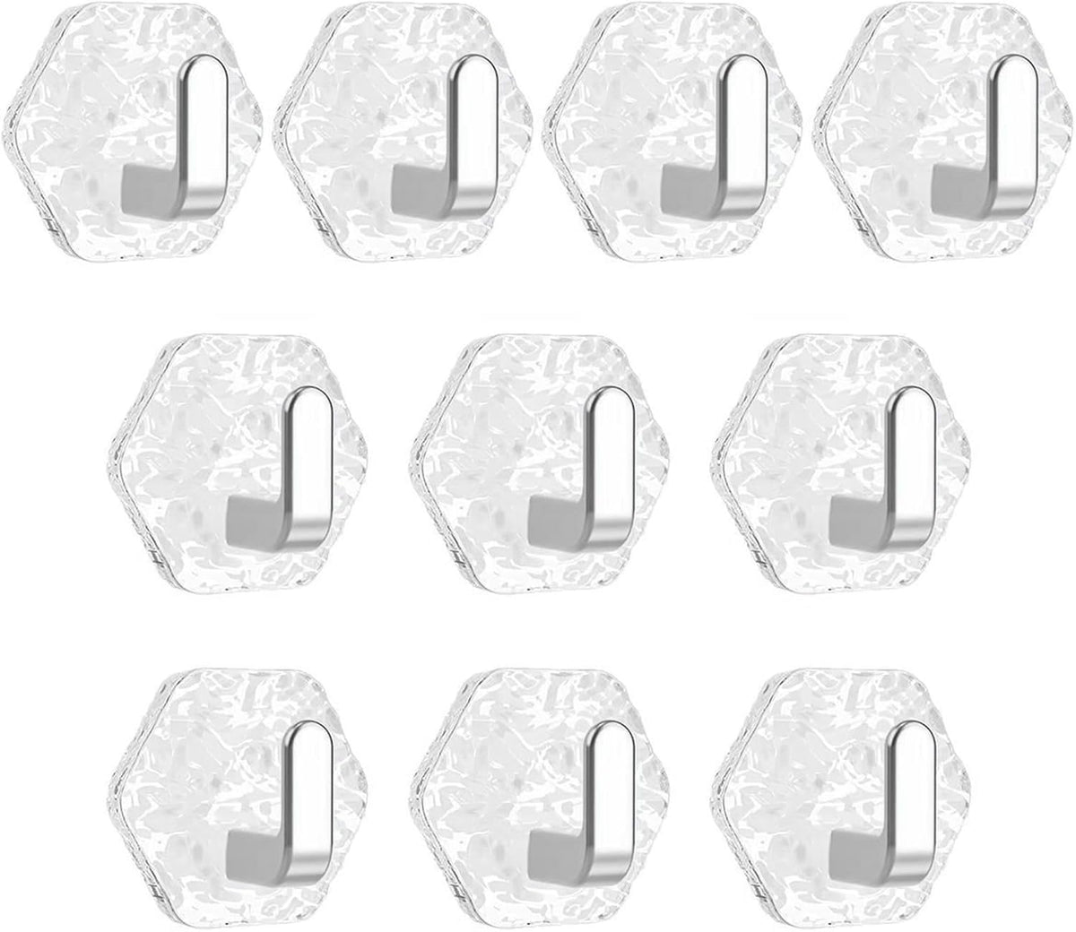 10 Pieces Adhesive Wall Hook Crystals Clear Without Nails Required Accessory for Towels Robes Kitchenwares Daily Use Acrylic Adhesive Wardrobes Hook