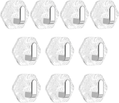 10 Pieces Adhesive Wall Hook Crystals Clear Without Nails Required Accessory for Towels Robes Kitchenwares Daily Use Acrylic Adhesive Wardrobes Hook