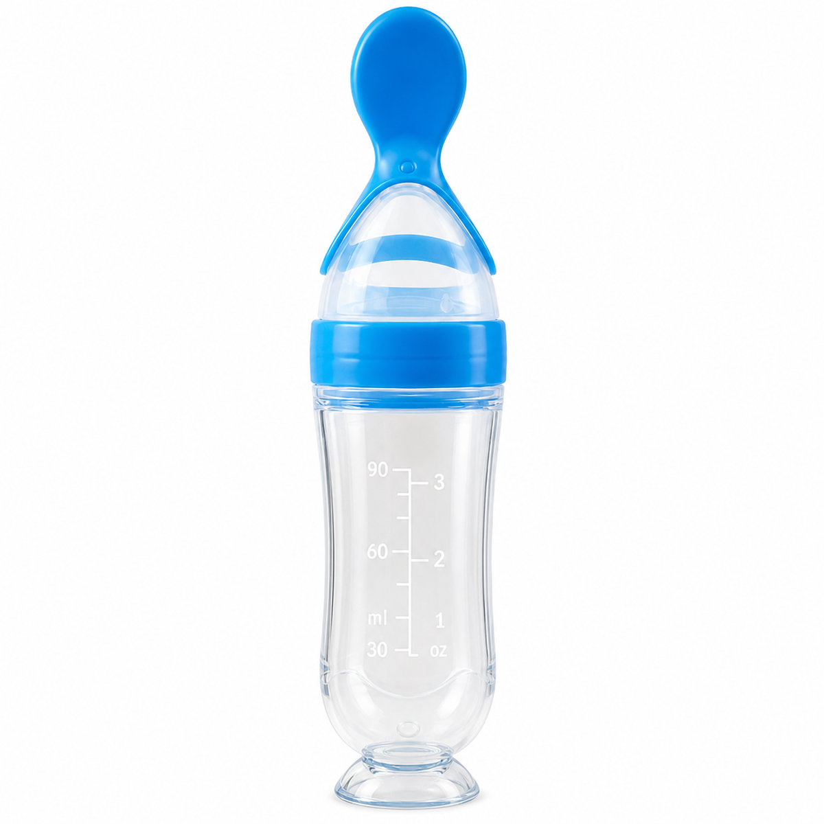 👶 90ml Baby Food Squeeze Feeder – One-Hand Feeding Spoon with Suction Base