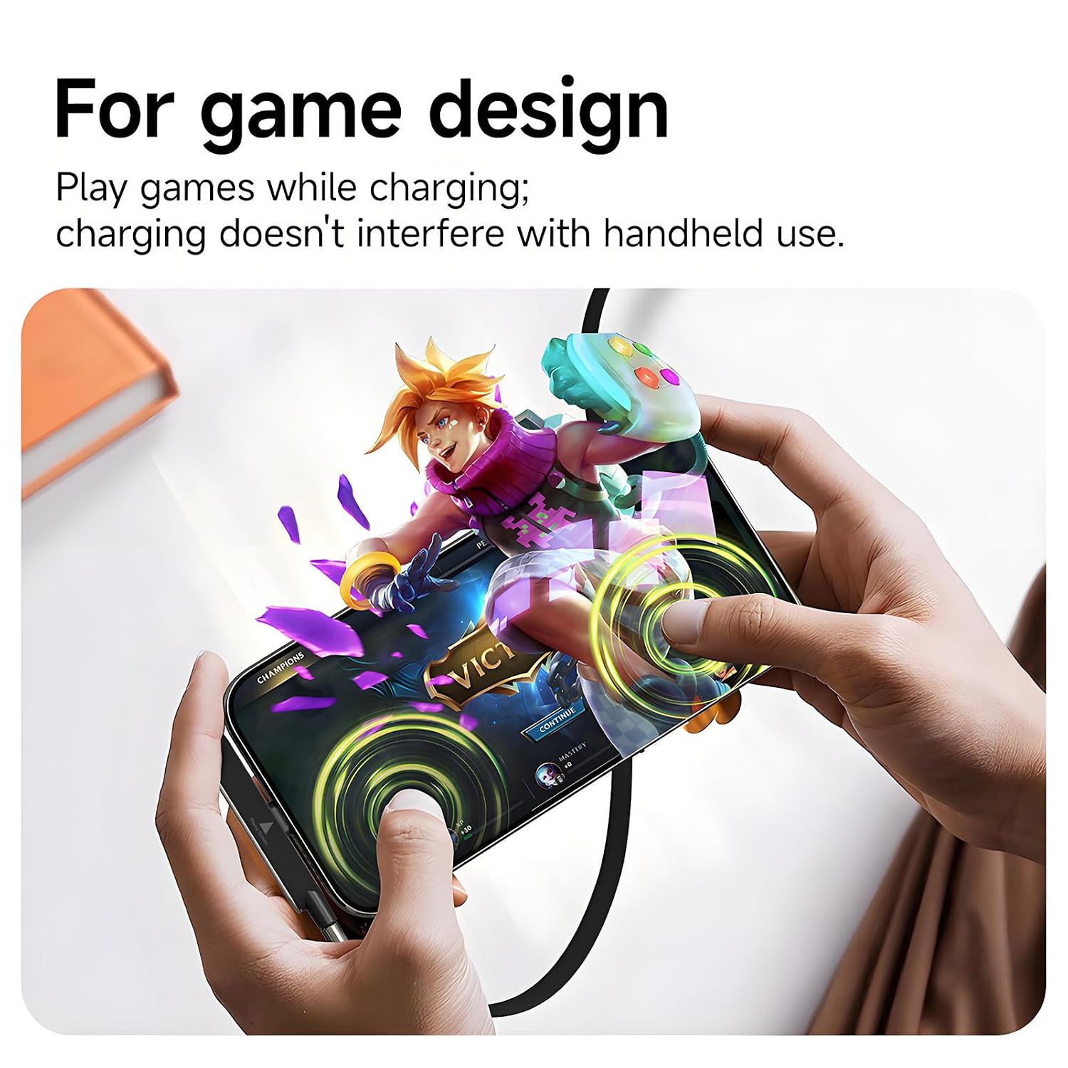 2-in-1 240W Invisible Holder Charger Cable with Stand for Desk
