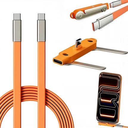 2-in-1 240W Invisible Holder Charger Cable with Stand for Desk