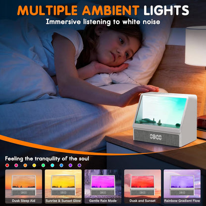 ENONCI Sunrise Alarm Clock Wake-up Light White Noise Bluetooth Connectivity Remote Button Control Natural Sound Sunrise Sunset Simulation Adjustable Brightness Christmas Birthday Gift for Friend