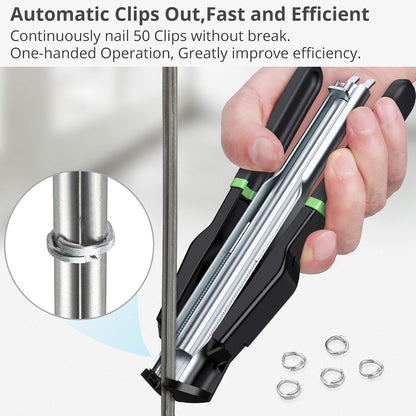 Proster Hog Ring Pliers Kit with 2500pcs Rings Auto-Feed 50pcs Magazine