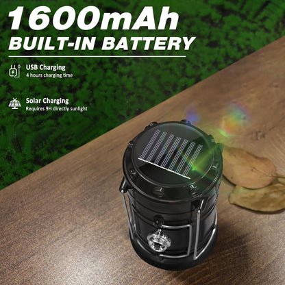 Solar Camping Lantern 4-Pack Rechargeable LED