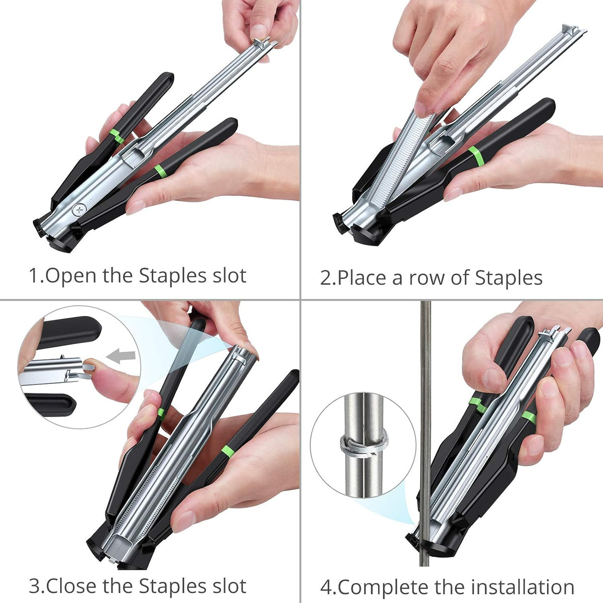 Proster Hog Ring Pliers Kit with 2500pcs Rings Auto-Feed 50pcs Magazine