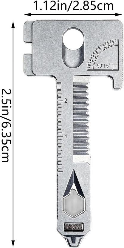17 in 1 Multifunction Tool Keychain Mini Kit Zinc Alloy Tool Compact Tool for Keys Outdoor Camping Travel Car Emergency Home Daily Repair