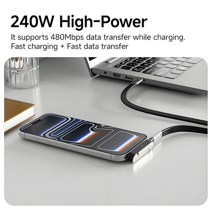 2-in-1 240W Invisible Holder Charger Cable with Stand for Desk