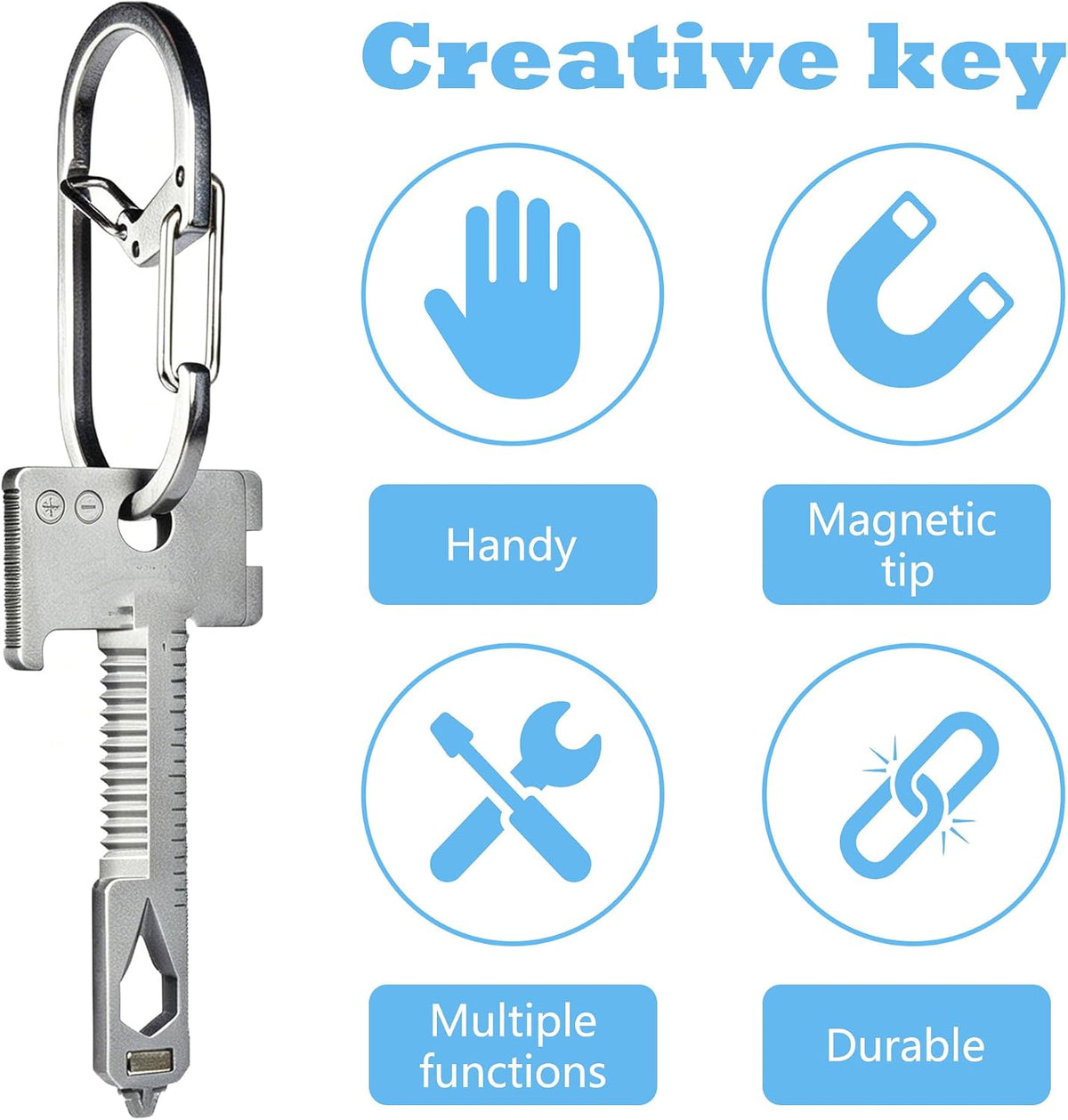 17 in 1 Multifunction Tool Keychain Mini Kit Zinc Alloy Tool Compact Tool for Keys Outdoor Camping Travel Car Emergency Home Daily Repair