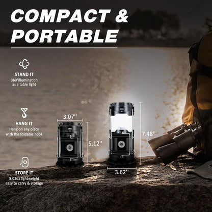 Solar Camping Lantern 4-Pack Rechargeable LED