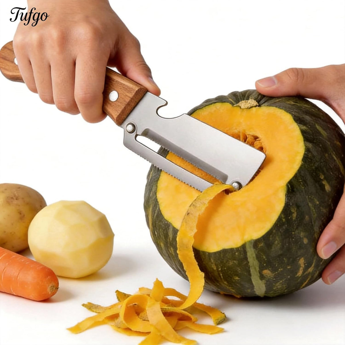 Effortless Ergonomic Fruit & Vegetable Peeler with Built-in Bottle Opener
