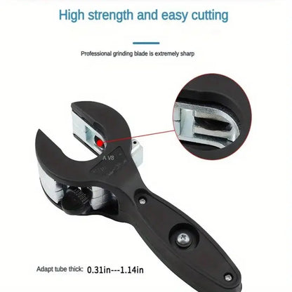 Ratchet Pipe Cutter, 1-Handed Grip Pipe Cutter for 5/16"-1-1/8" Steel/Copper/Alum Pipes, Metal Cutting Tool