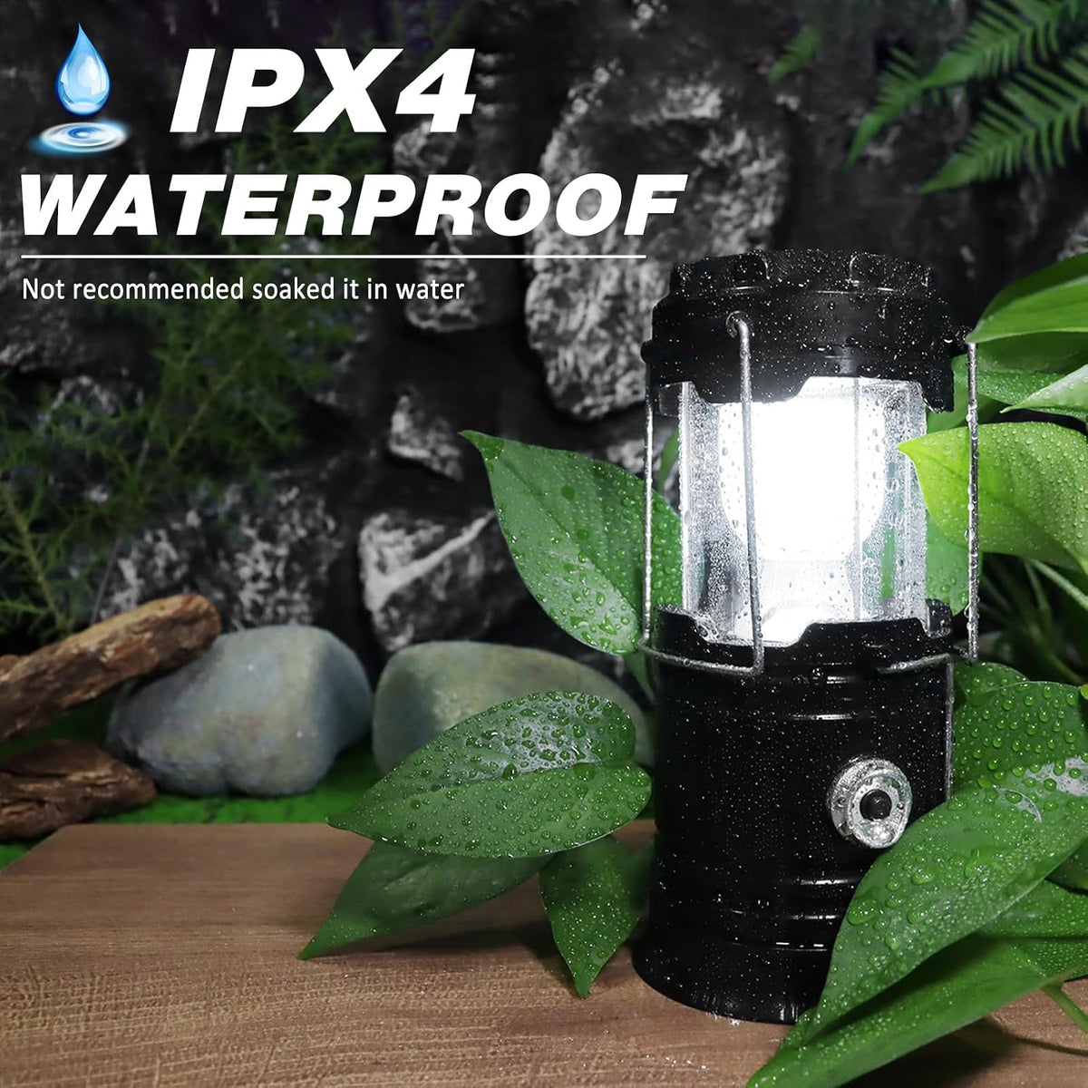 Solar Camping Lantern 4-Pack Rechargeable LED