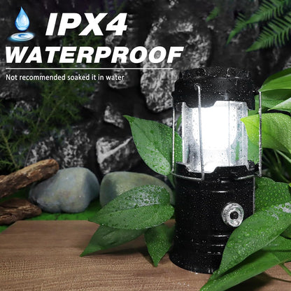 Solar Camping Lantern 4-Pack Rechargeable LED