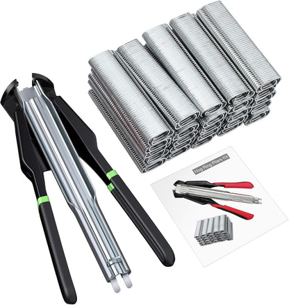 Proster Hog Ring Pliers Kit with 2500pcs Rings Auto-Feed 50pcs Magazine