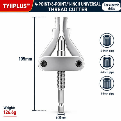 🔧Drill-Powered Broken Pipe Thread Extractor – Universal 1/2", 3/4" & 1" Broken Pipe Nipple Remover Tool
