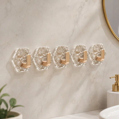 10 Pieces Adhesive Wall Hook Crystals Clear Without Nails Required Accessory for Towels Robes Kitchenwares Daily Use Acrylic Adhesive Wardrobes Hook