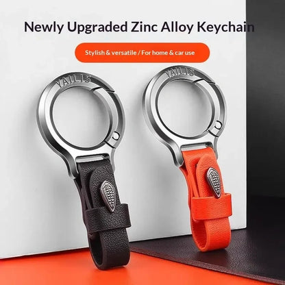 New Upgraded Zinc Alloy Keychain with Leather Strap Stylish