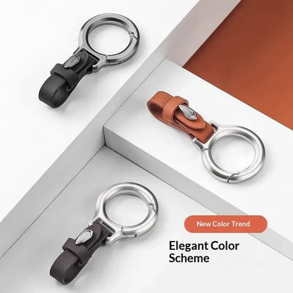 New Upgraded Zinc Alloy Keychain with Leather Strap Stylish