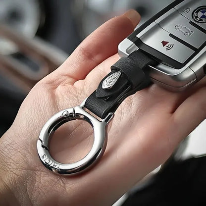 New Upgraded Zinc Alloy Keychain with Leather Strap Stylish