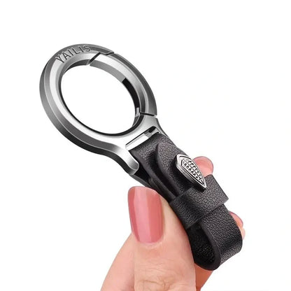 New Upgraded Zinc Alloy Keychain with Leather Strap Stylish