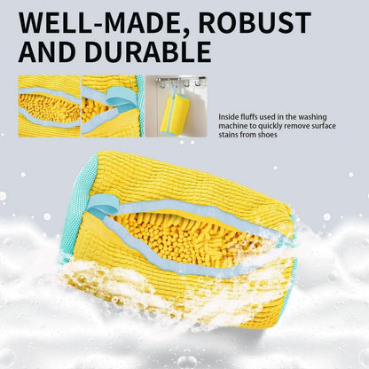 Shoe Washing Bag for Washing Machine with Protective Mesh & Zipper
