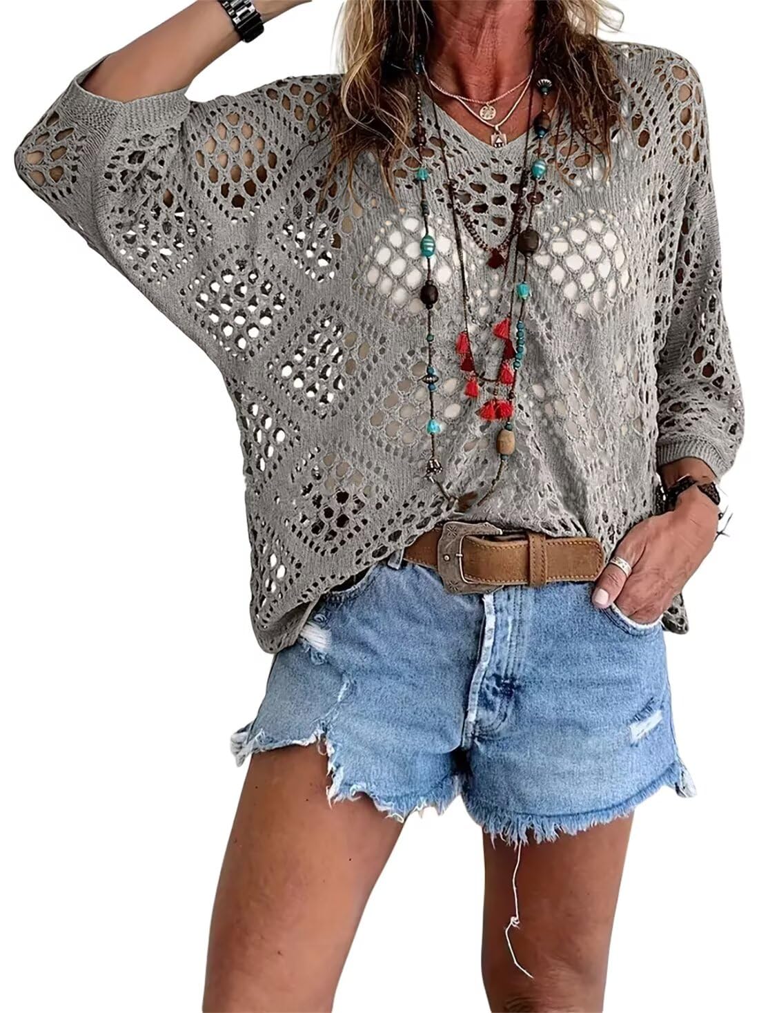 Women's Bohemian V-Neck Crochet Top - product image 6