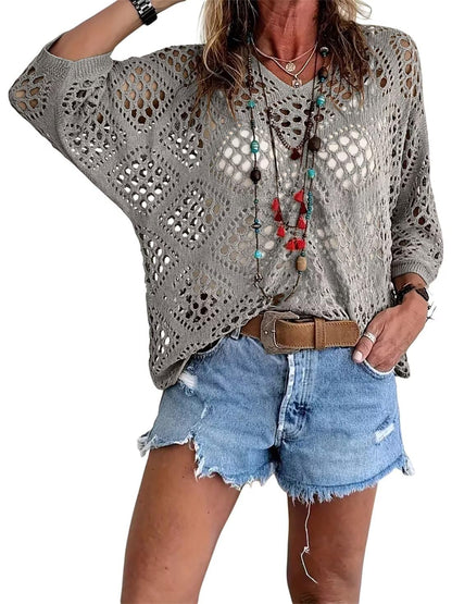 Women's Bohemian V-Neck Crochet Top - product image 6