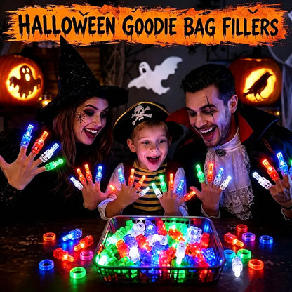 36Pcs Halloween LED Finger Lights, Colorful Glow Toys with 12 Patterns, Kids Party Favors & Trick or Treat Goody Bag Fillers
