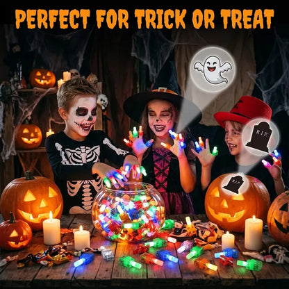 36Pcs Halloween LED Finger Lights, Colorful Glow Toys with 12 Patterns, Kids Party Favors & Trick or Treat Goody Bag Fillers