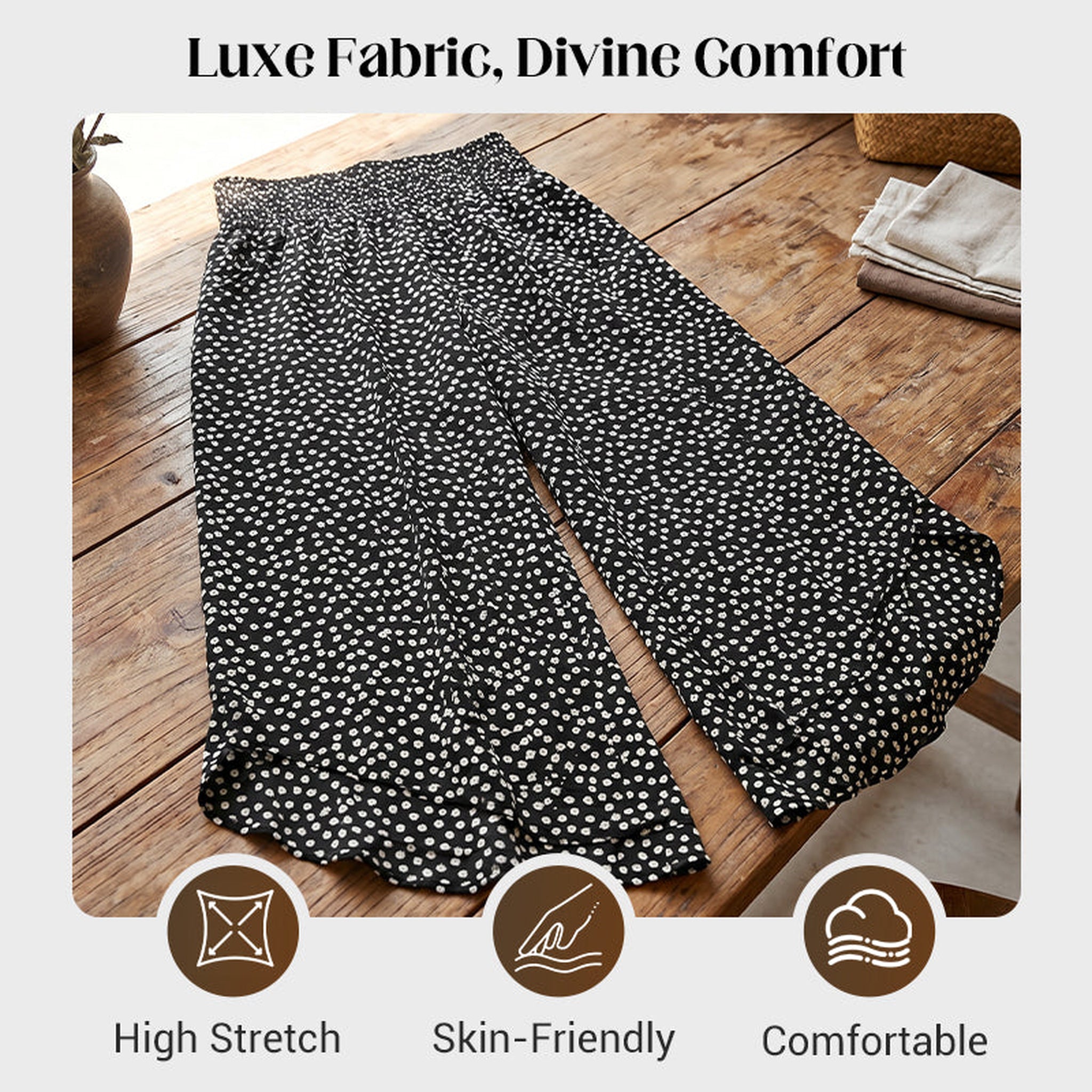 ⏰Time-Limited Special🔥The Riviera Flow Polka-Dot Wide-Leg Pants