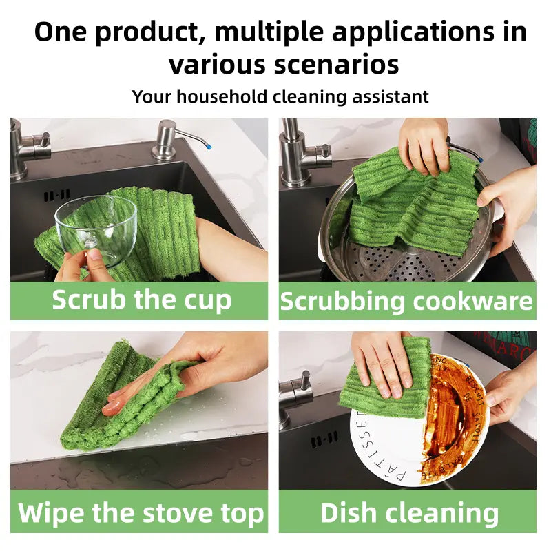 20-Piece Reusable Tear-Away Microfiber Cleaning Cloth Roll