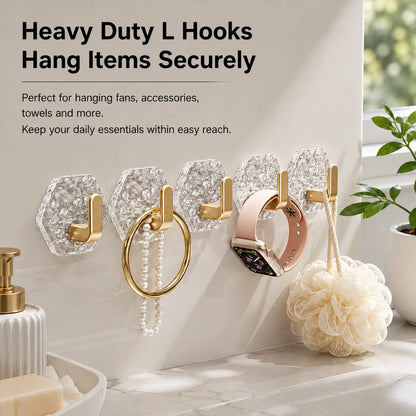 10 Pieces Adhesive Wall Hook Crystals Clear Without Nails Required Accessory for Towels Robes Kitchenwares Daily Use Acrylic Adhesive Wardrobes Hook